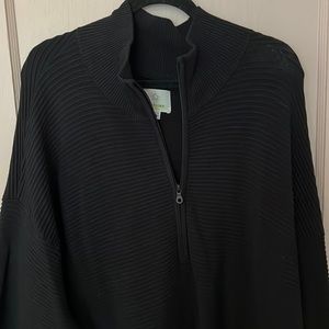 Aerie Offline Black Stretch Ribbed Quarter Zip